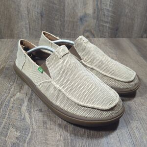 Sanuk Vagabond Tripper Mens Size 12 Surfers Slip On Loafers Shoes Khaki 1018983